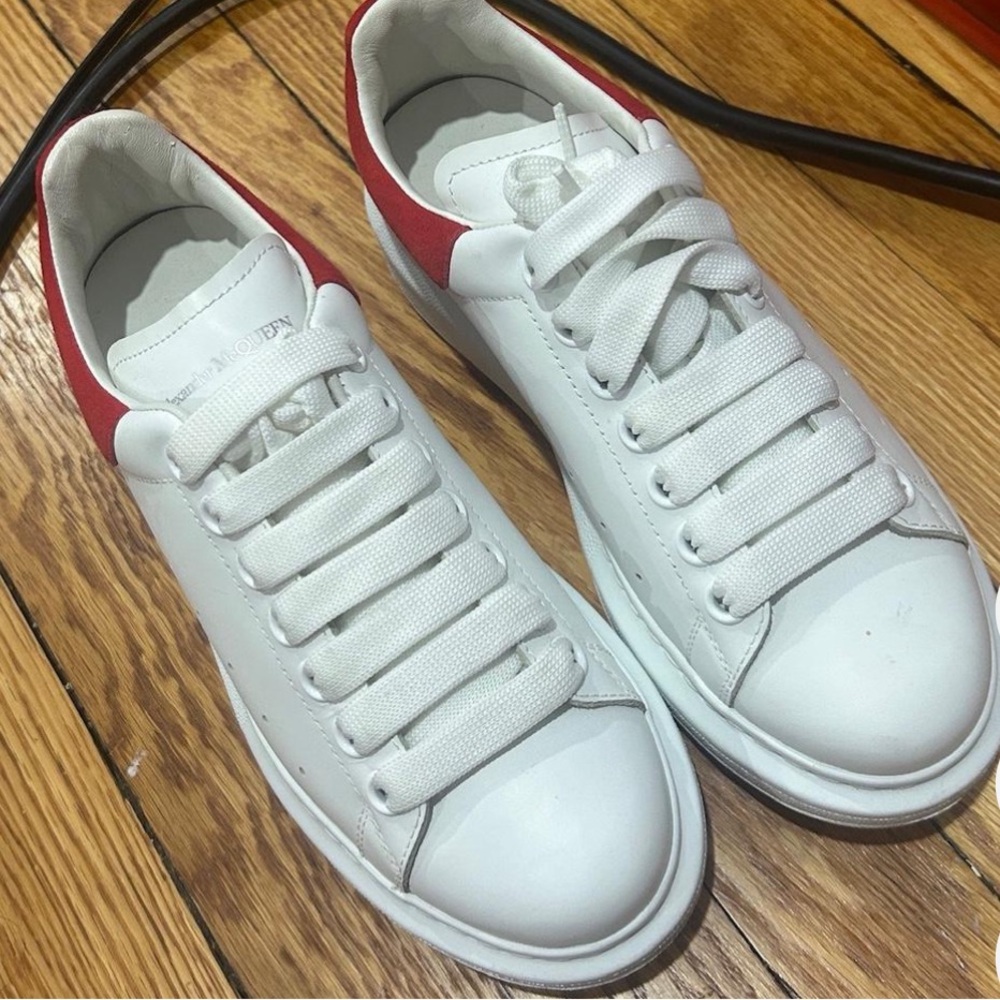 Alexander McQueen White and Red Sneakers